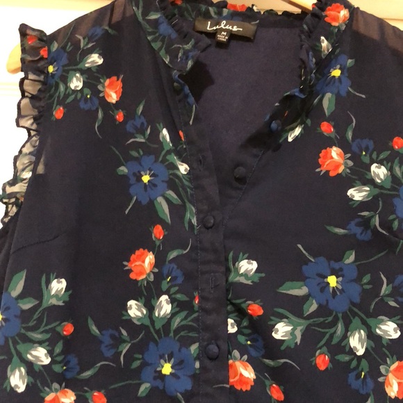 Lulus Floral Dark Navy Blue Midi Dress - Picture 5 of 14